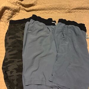 Black and Gray Camouflage Shorts